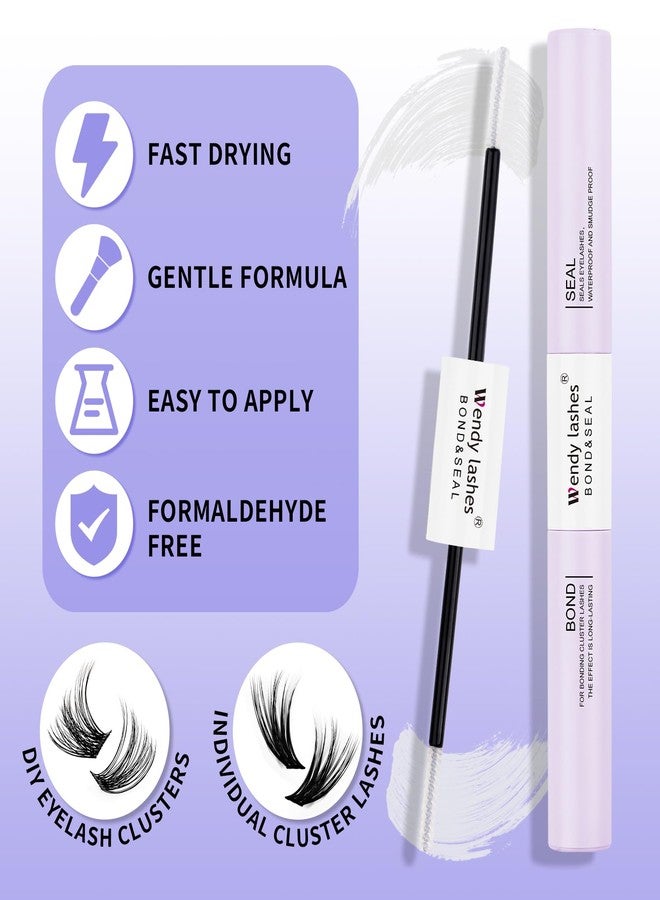 WENDY LASHES Lash Bond and Seal Waterproof 2 in 1 Cluster Eyelash Glue Strong Hold All Day Wear DIY Lash Extensions Glue Suitable for Sensitive Eyes-Clear - Image 3